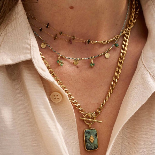 Acier inoxydable et pierres tourmalines