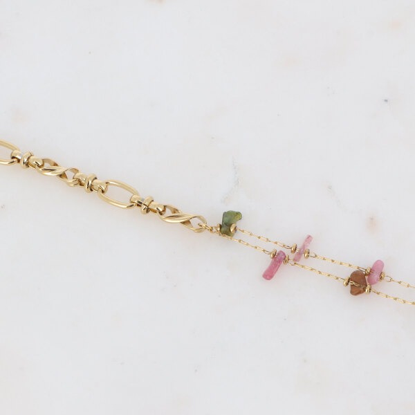 Acier inoxydable et pierres tourmalines