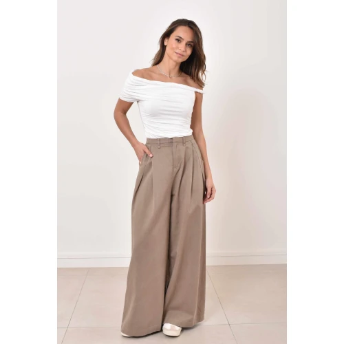 Pantalon Tencel taupe