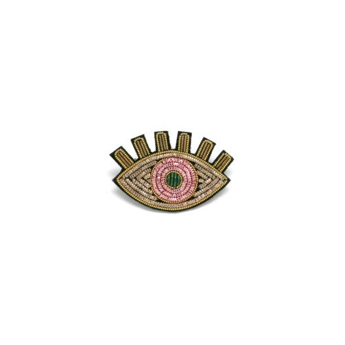 œil brodé rose
